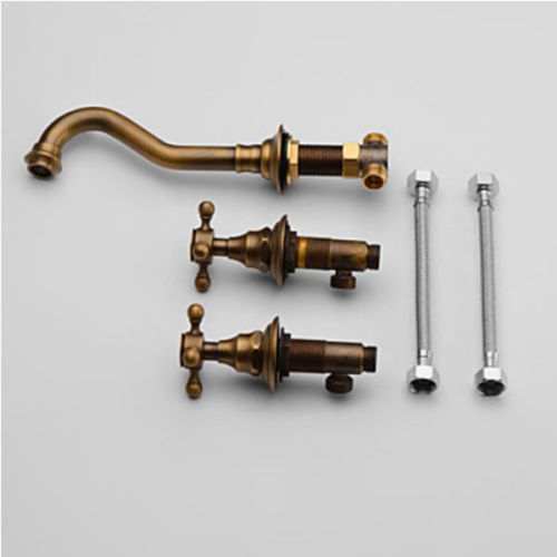 Casoria Antique Brass Dual Handled Sink Faucet